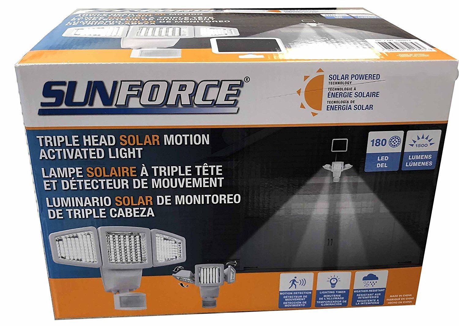 Sunforce Sunforce Solar Triple Head Motion Activated Security Light 1500 Lumens