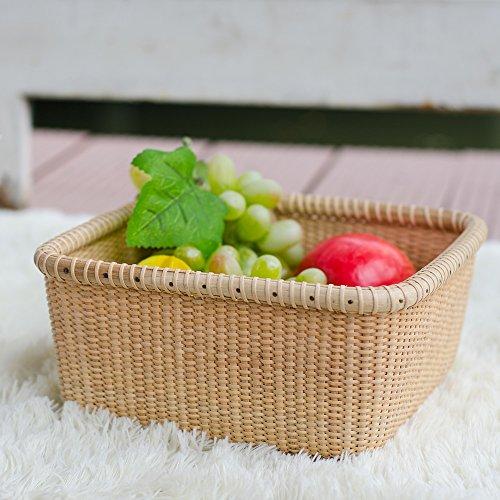 Teng Tian Teng Tian Nantucket Baskets Napkin Baskets Woven Basket Rattan Basket Storage Basket Sewing Baskets longaberger Wicker Nested Party Baskets Sewing Storage Hand-woven rattan square tray