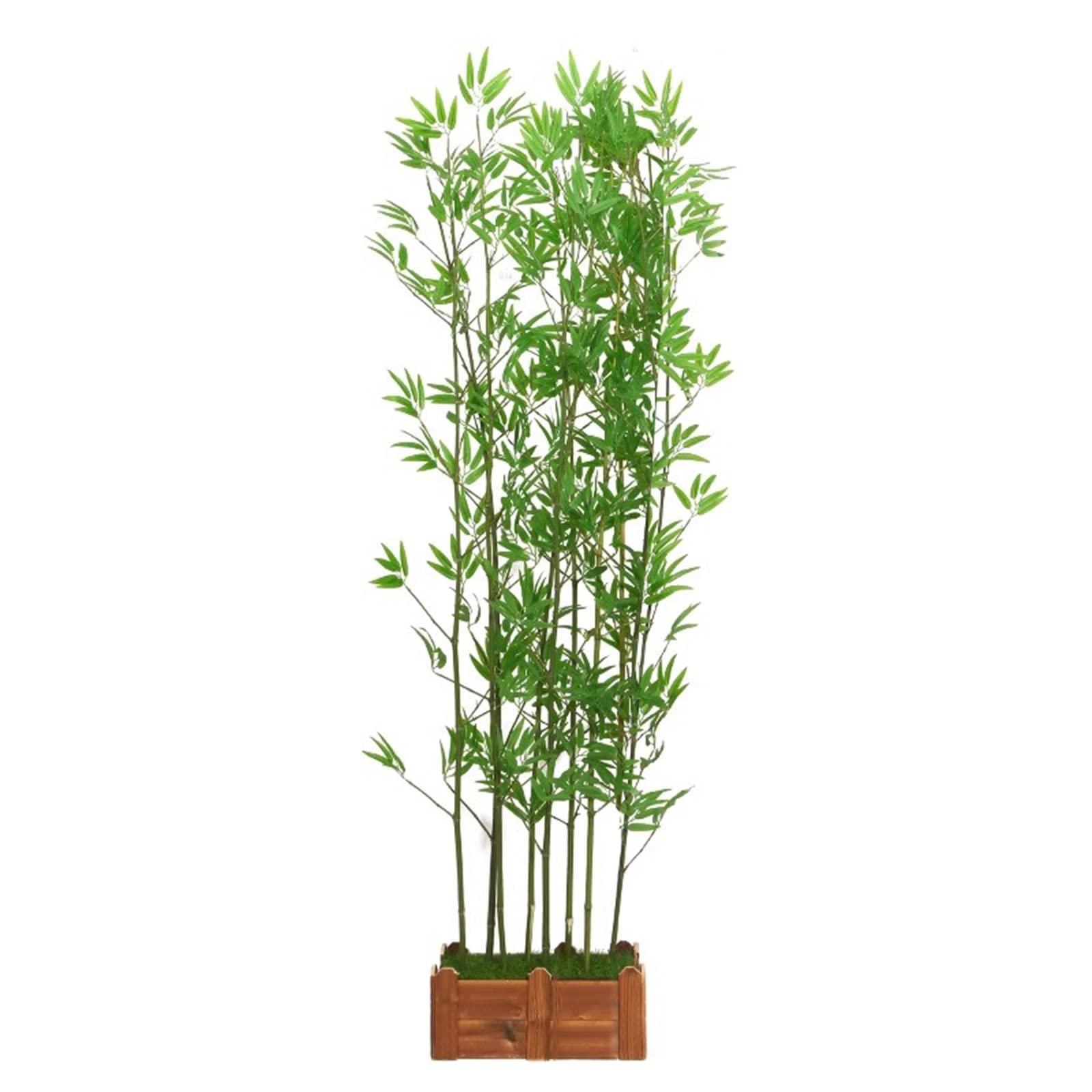WAHHWF Outdoors Artificial Fake Bamboo Tree Faux Potted Plant with Wood Base, 3ft 4ft 5ft 6ft 6.5ft 7ft Tall Indoor Room Separator Divider DIY Decor Screen for Aquarium Restaurant Home Office ( Color : 1.8m