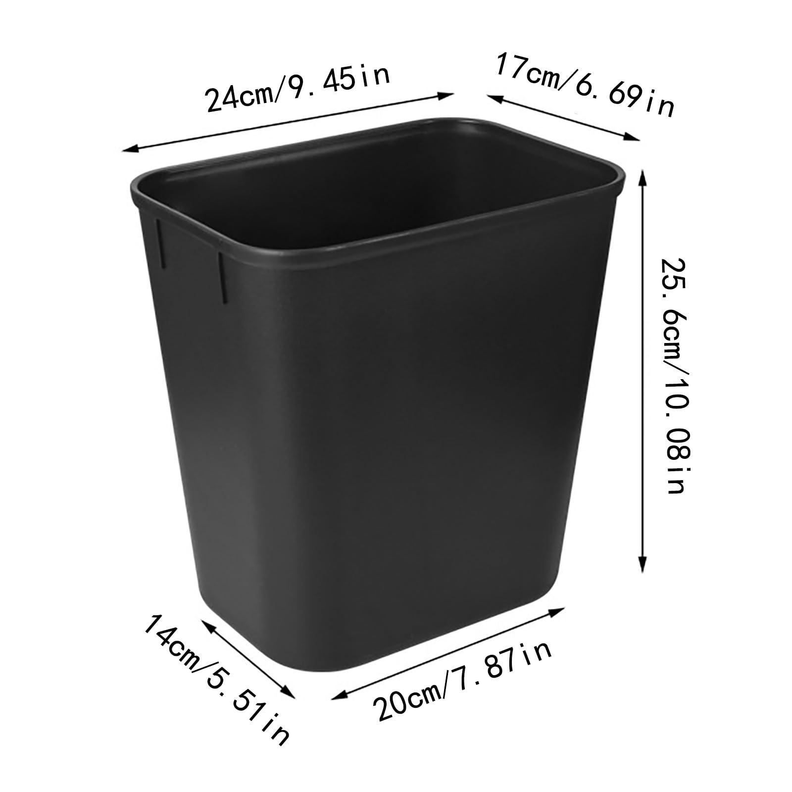 Gooddyiyukey Bathroom Trash Can,2.5 Gallons Black Plastic Black Bathroom Trash Can,Narrow Spaces Trash Bin Garbage Bin Waste Basket,Fits Under Desk Bedroom,Dorm,Bathroom,Living Room,Office,Outdoor,Kitchen