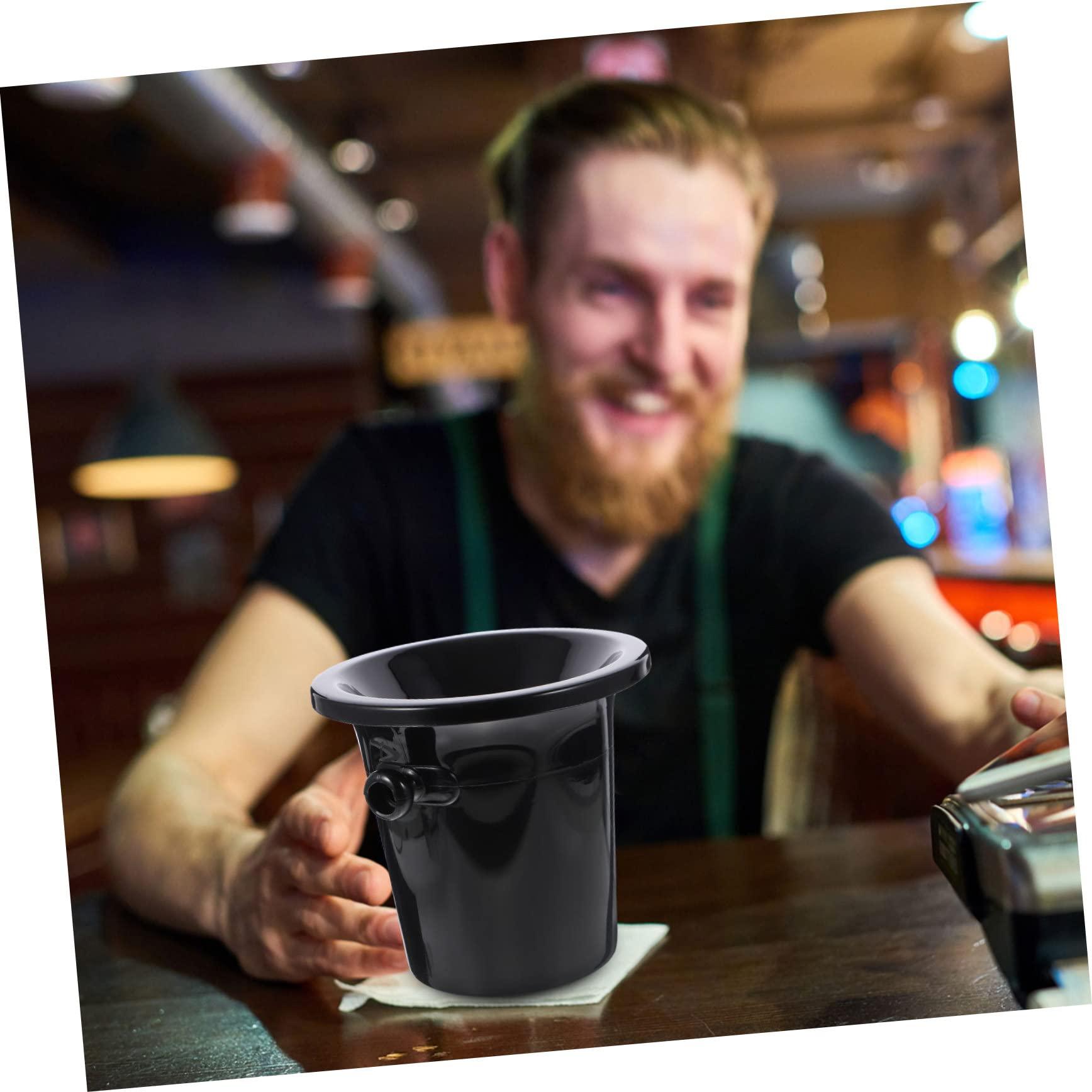LABRIMP LABRIMP Round Wine Tasting Spittoon Set 3pcs Black Plastic Wine Spittoon Ice Bucket for Bars and Parties