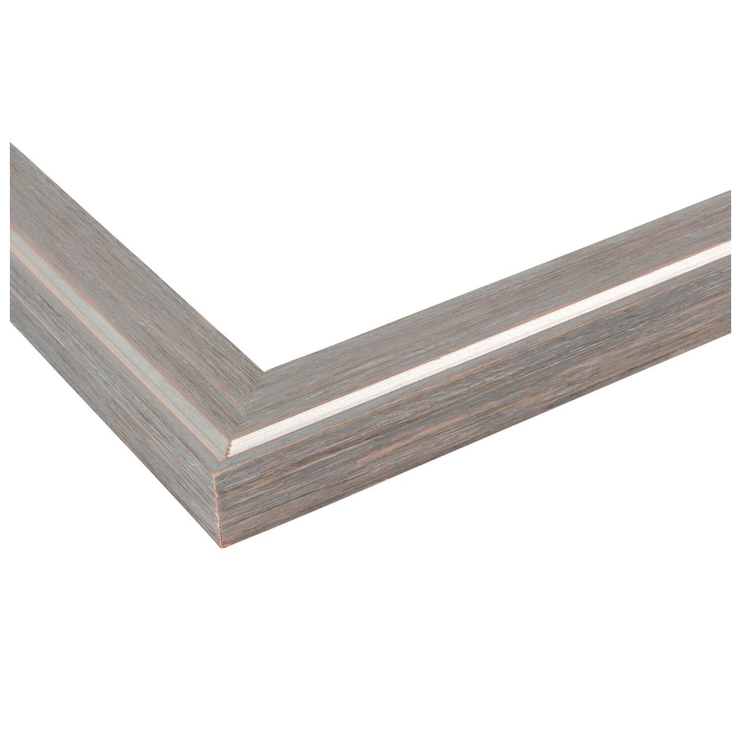 ArtToFrames ArtToFrames 17x20 Inch Gray Picture Frame, This 1.25 Inch Custom Wood Poster Frame is Contrast Light Grey - Comes with Economy Acrylic and Corrugated Backing (2WOMD11215-17x20)