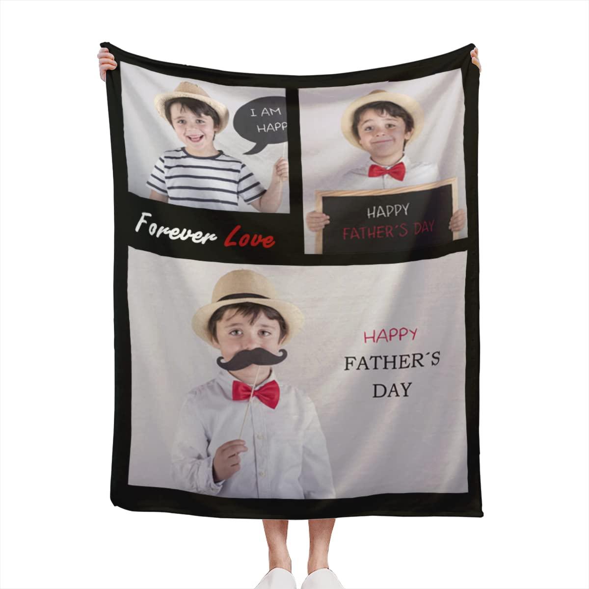 UNXUECO Personalized Photo Throw Blankets Customized Pictures Blanket Soft Fleece Blanket for Family Wedding Birthday Christmas Valentines Day Gifts for Women Men Him Her 51.2\"X39.4\"
