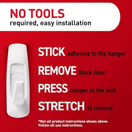 Command Command Large Utility Hooks, Holds up to 5 lb, 7 Hooks and 12 Command Strips, Damage Free Hanging Wall Hooks with Adhesive Strips, No Tools Adhesive Hooks for Hanging, Organization and Storage