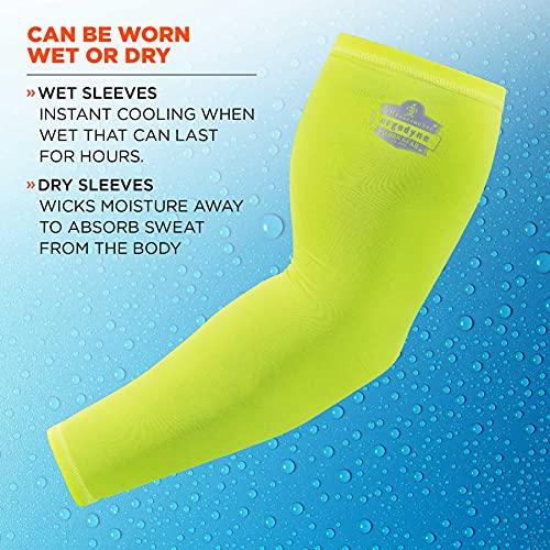 Ergodyne Ergodyne - 12284 Cooling Arm Sleeves, Sized for Men &Women, UPF 50+ Sun Protection, Chill Its 6690 Lime, Large
