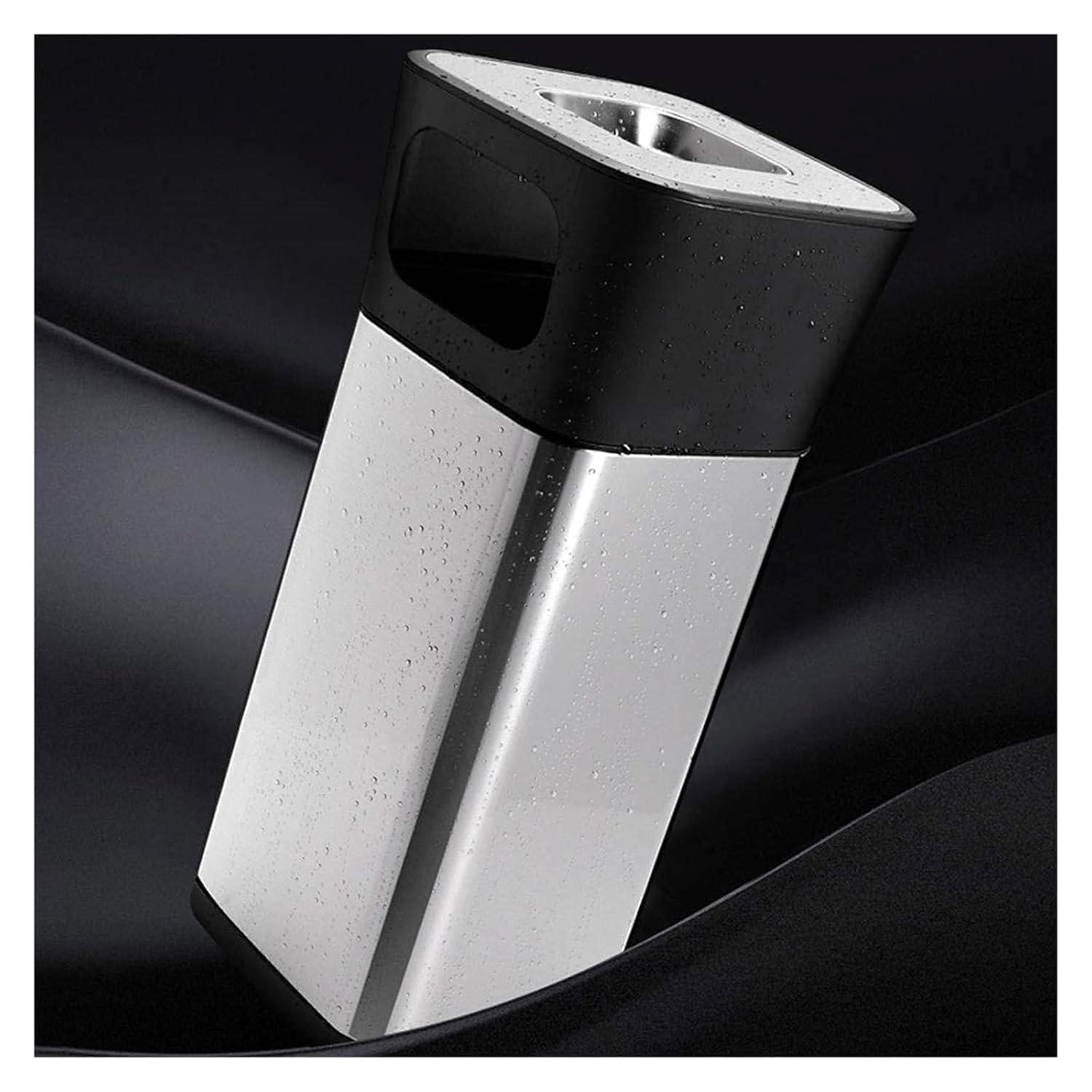 YAYASHANLI YAYASHANLI Trash Cans Stainless Steel Outdoor Trash Can Commercial Trash Bins with Ashtrays Garbage Can for Hotel Mall Dustbins Outdoors and Home(45.5 * 28cm)