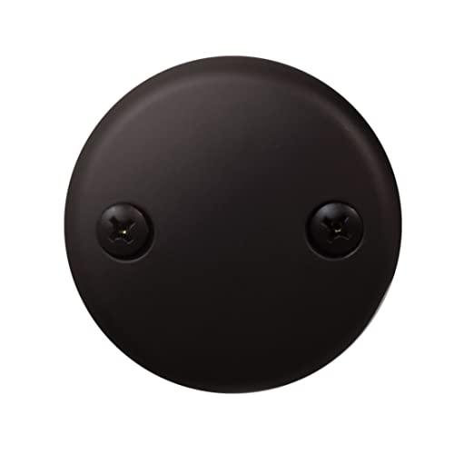 Westbrass Westbrass 594244-12 14" White Tubular Bath Waste & Overflow Assembly with Twist & Close Drain Plug and 2-Hole Faceplate, Oil Rubbed Bronze