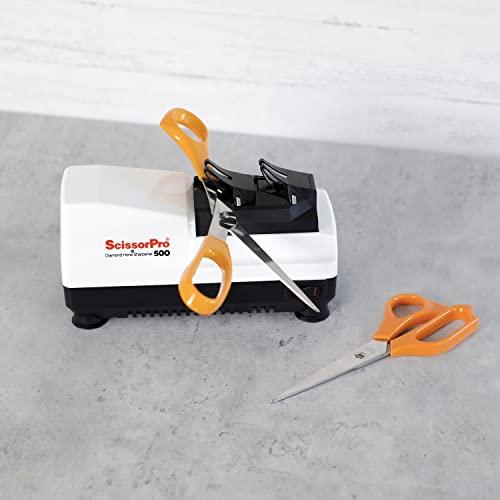 Chef’sChoice Chef's Choice Scissorpro Electric Professional with Diamond Hone Features Precise Angle Guides Sharpens a Variety of Household Scissors, 2-Stage, White