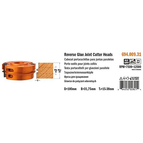 CMT CMT 694.009.31 Reverse Glue Joint Cutter Head, 4-Inch Diameter, 1-1/4-Inch Bore