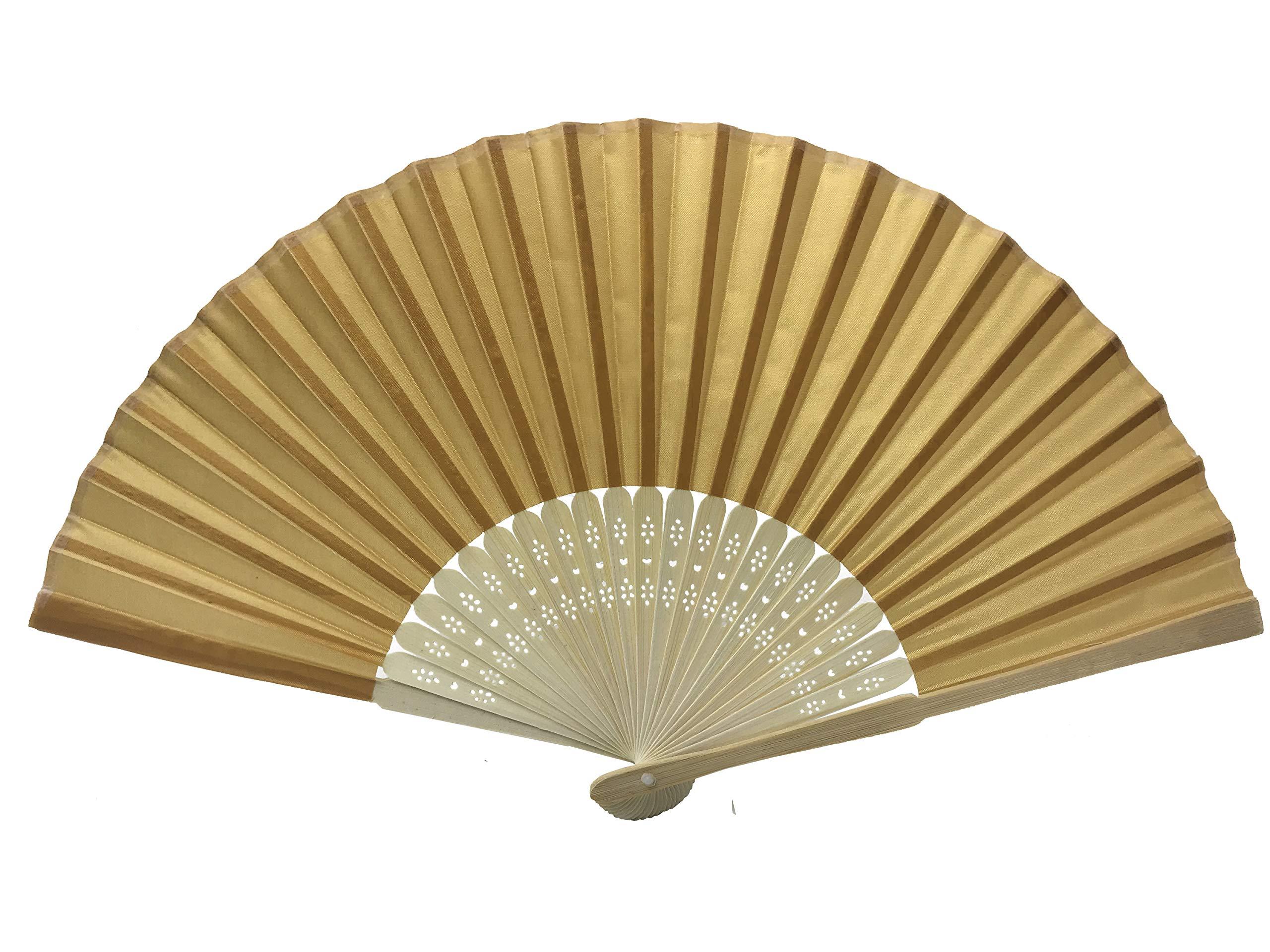 FANSOF.FANS Pack of 10 Wholesale Silk Fabric Hand Fan Bamboo Ribs Wedding Party Favour