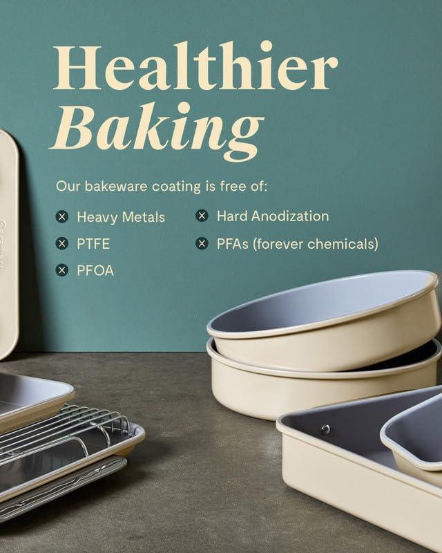 Caraway Caraway Non-Stick Ceramic Baking Sheet - Naturally Slick Ceramic Coating - Non-Toxic, PTFE & PFOA Free - Perfect for Baking, Roasting, and More - Large (18\" x 13\") - Sage