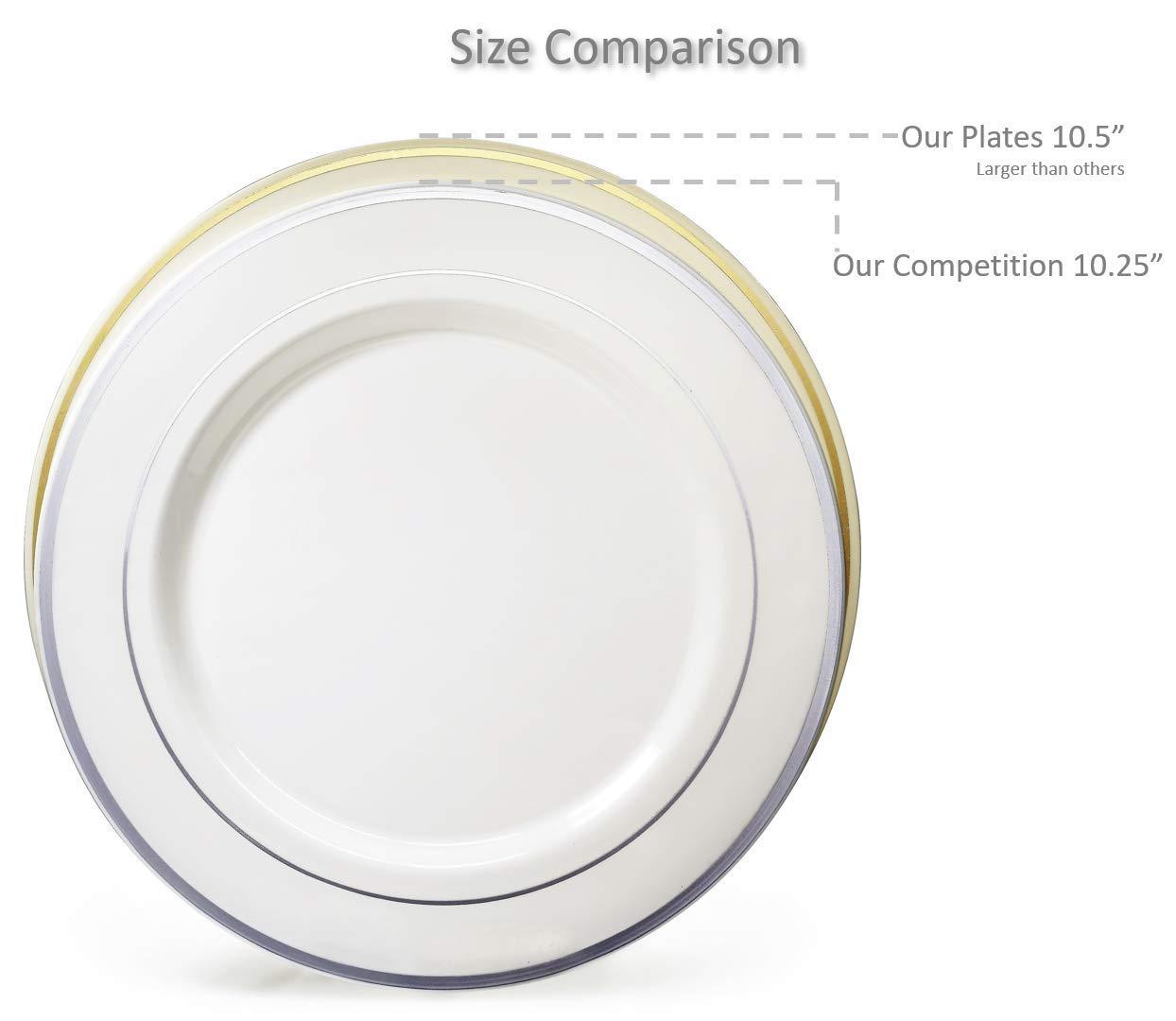 OCCASIONS FINEST PLASTIC TABLEWARE \" OCCASIONS \" 120 Plates Pack, Heavyweight Disposable Wedding Party Plastic Plates (6.25\'\' Dessert/Bread Plate, Plain Ivory)