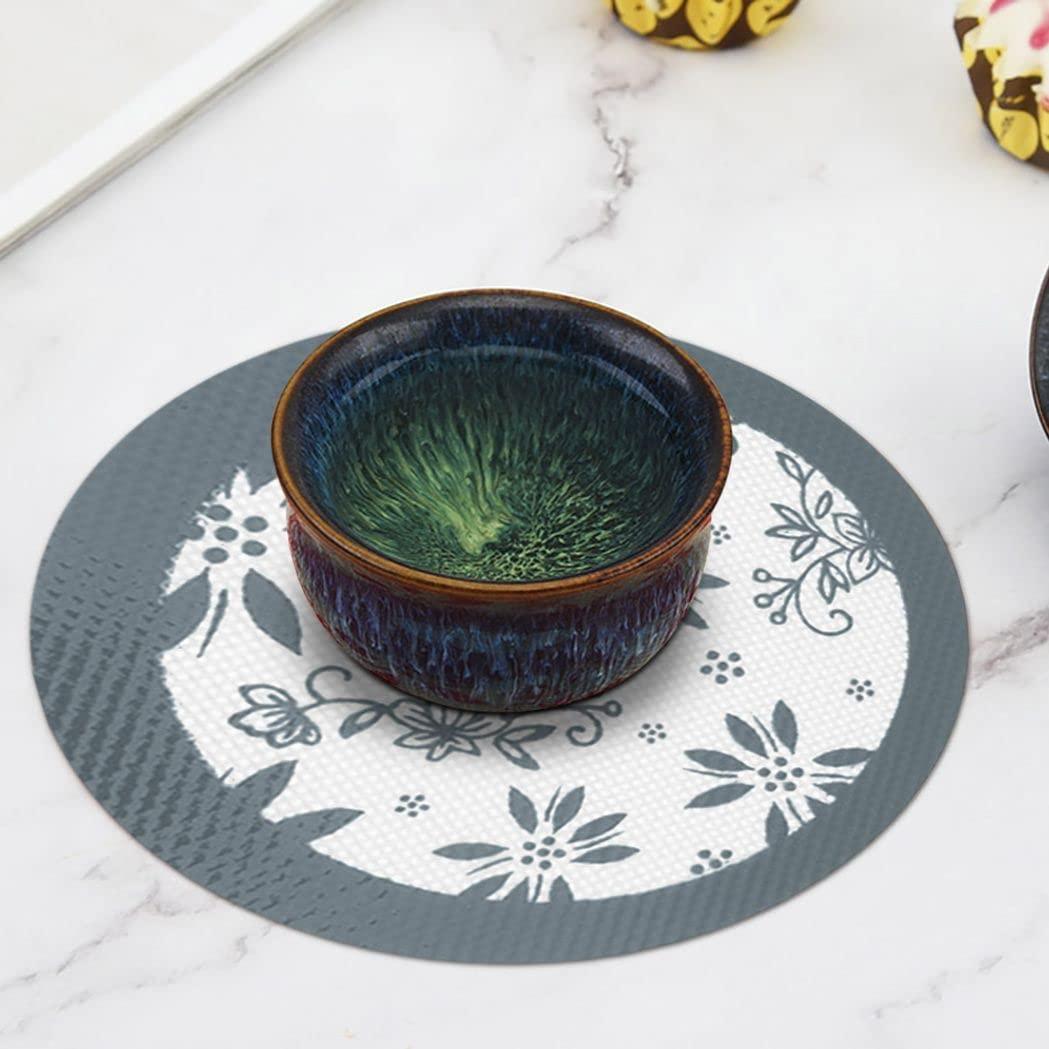 Generic 6 Pcs Silicone Pastry Mat, Counter Mats Baking Mats Dough Roll Mats Oven Liners Fondant/Pie Mats for Bread Making Tools And Supplies, Dough Rolling mat, Pie Crust, Fondant Mat (White+Grey)