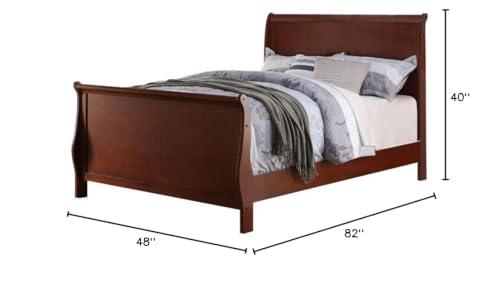 Benzara Benzara BM171680 48 x 82 x 40 in. Twin Size Bed - Cherry