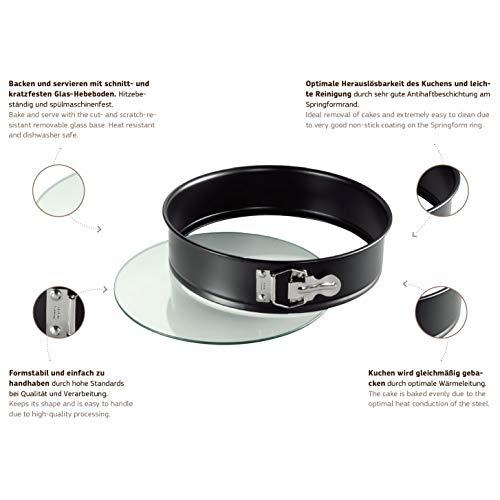 WHF ORIGINAL KAISER WMF Glass Bottom Springform Pan Crystal Good Non-Stick Coating Scratch-Resistant Glass Base Ready to Serve, 26 cm