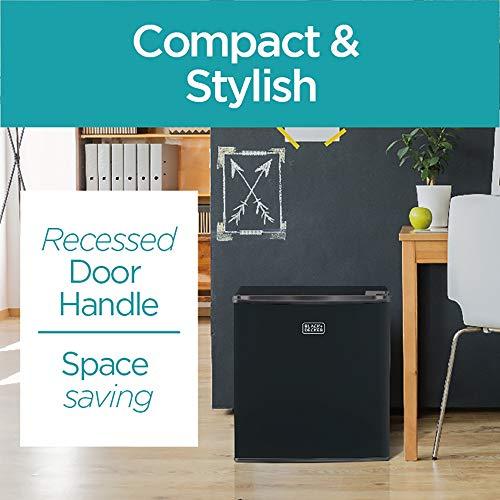 BLACK+DECKER BLACK+DECKER BCRK17B Compact Refrigerator Energy Star Single Door Mini Fridge with Freezer, 1.7 Cubic Feet, Black