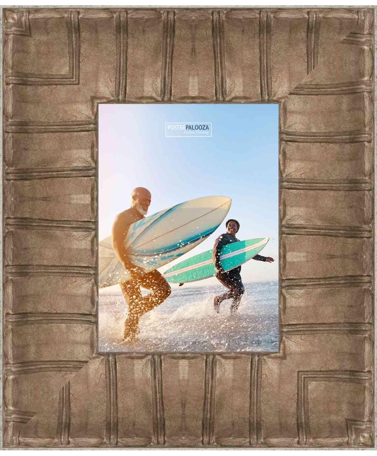 Poster Palooza Poster Palooza 18x16 Ornate Antique Silver Complete Wood Picture Frame with UV Acrylic Plexiglass, Foam Board Backing & Hardware Included