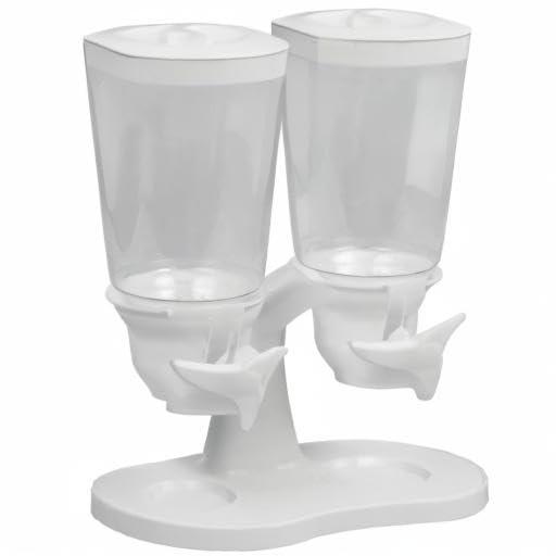 Home Basics Home Basics Double Cereal Dispenser, White