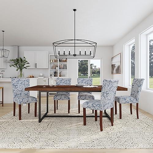 HomePop HomePop Classic Parsons Dining Chair -Denim Jacobean Print (Set of 2)