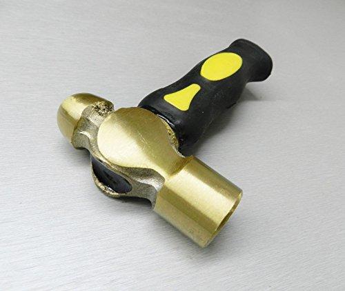 Novel STUBBY BRASS HAMMER ERGONOMIC SHORT HANDLE BALL PEEN MALLET METAL CRAFTS 1 LB (LZ 1.2 FRE)