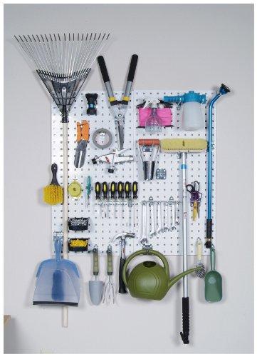 Triton Triton Products LB18-CK 2 LocBoard Square Hole Pegboards 18-Inch W by 36-Inch H by 9/16-Inch D Steel with 30 pc, LocHook Assortment and Hanging Bin System