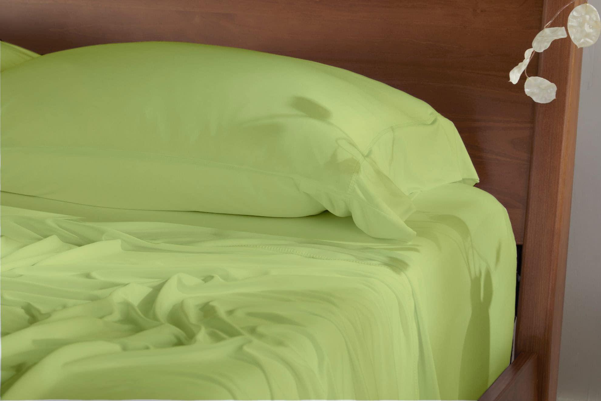 Cottingon Top Split King Sheets for Adjustable Bed, Split King Sheets for Adjustable Bed, Microfiber Split top King Sheets, Split Sheets for Sleep Number Beds 4 Pcs Set King 34\" (Sage)