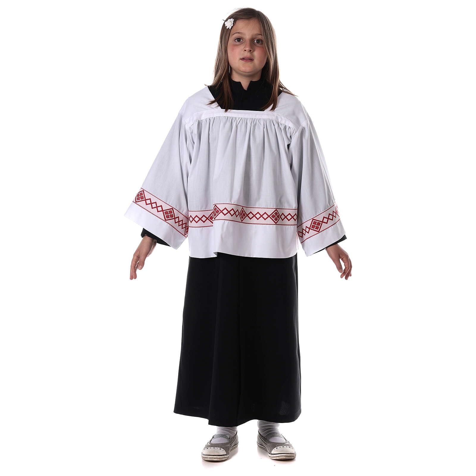 Holyart Holyart Server Surplice and Black Cassock, 120 cm (47 inc.)