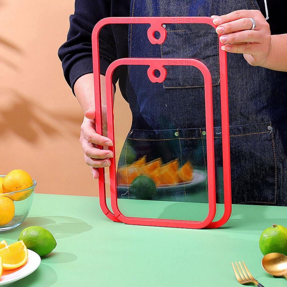 Luxshiny Luxshiny Tempered Glass Cutting Board Glass Chopping Board for Kitchen Counter Vegetable Cutting Board Cutting Mat Clear Countertop Tray L