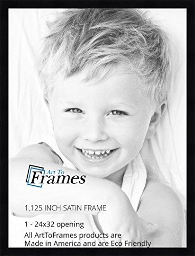 ArtToFrames ArtToFrames 24x32 inch Satin Black Wood Picture Frame, 2WOM20020-24x32