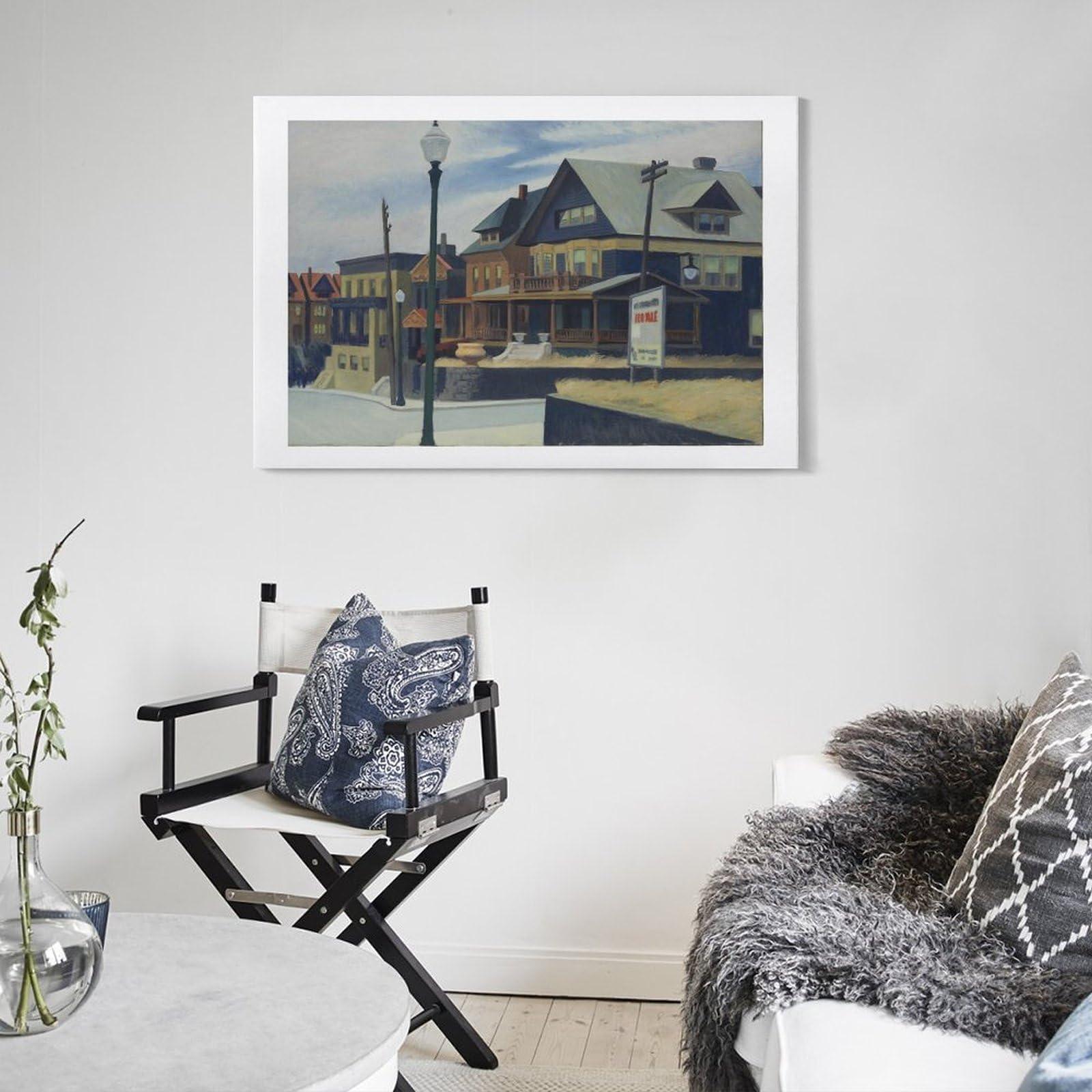 Generic Edward Hopper - City Roofs Prints Wall Art Poster Art Poster Canvas Painting Decor Wall Print Photo Gifts Home Modern Decorative Posters Picture Frame 24x36inch(60x90cm)