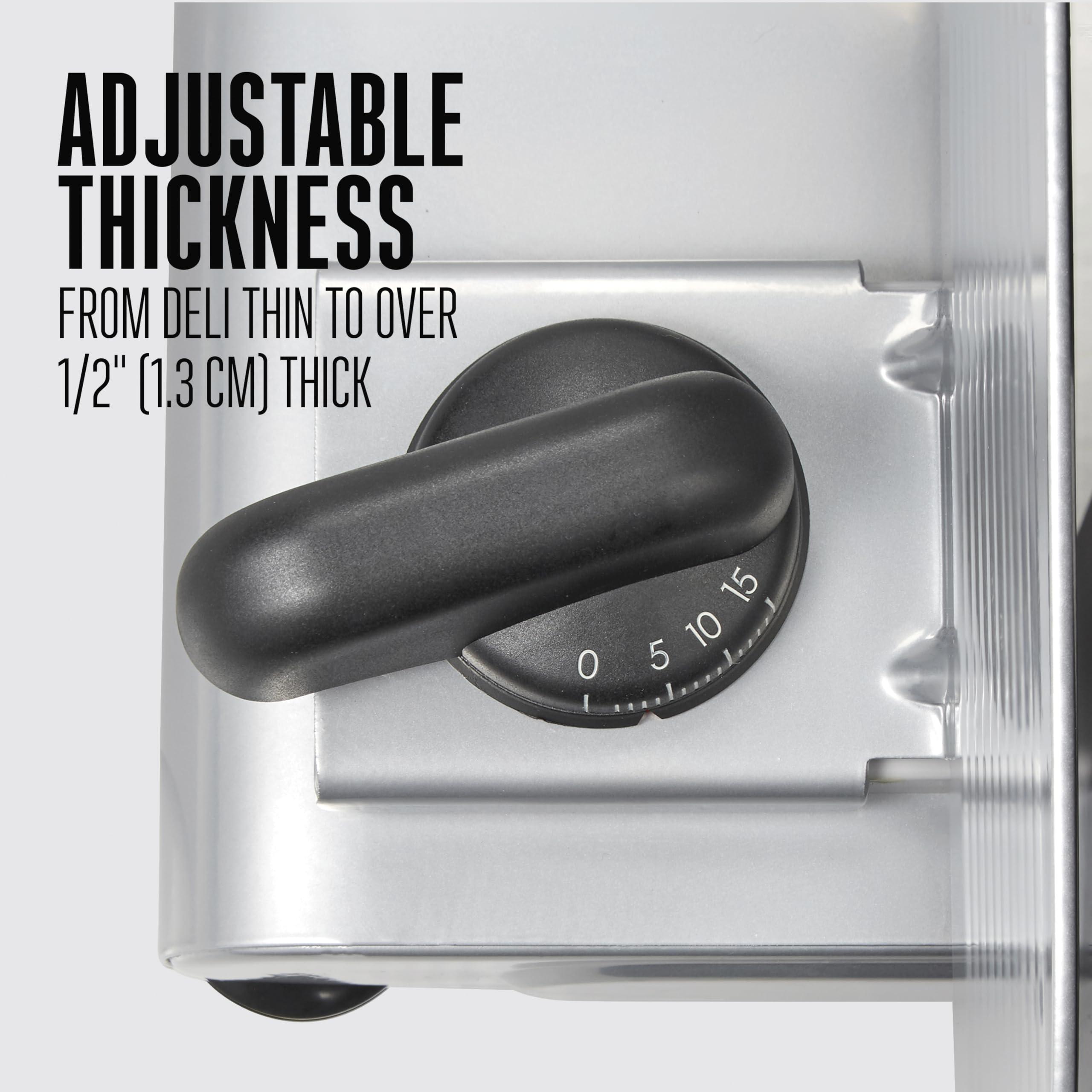 Weston Weston Electric Meat Cutting Machine, Deli & Food Slicer, Adjustable Slice Thickness, Non-Slip Suction Feet, Removable 9" Stainless Steel Blade, Easy to Clean