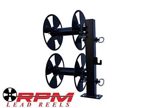 RPM LEAD REELS 12\'\' BLACK DOUBLE FIXED BASE WELDING CABLE LEAD REEL