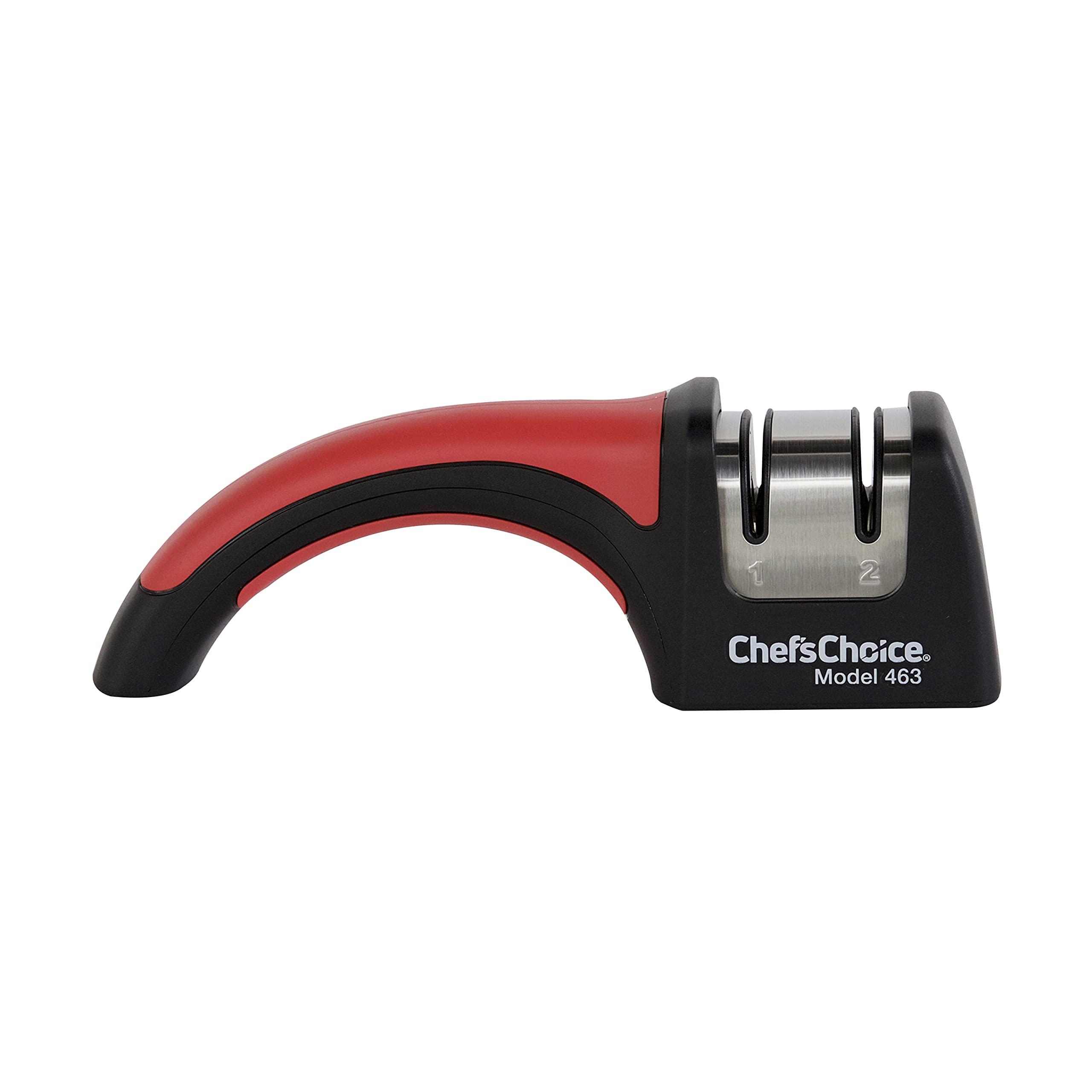 Chef'sChoice ChefsChoice Professional Manual Knife Sharpeners Pronto Hone for 15-Degree Straight-Edge and Serrated Knives with Precise Angle Control & Compact Footprint, 2 Stage, Black