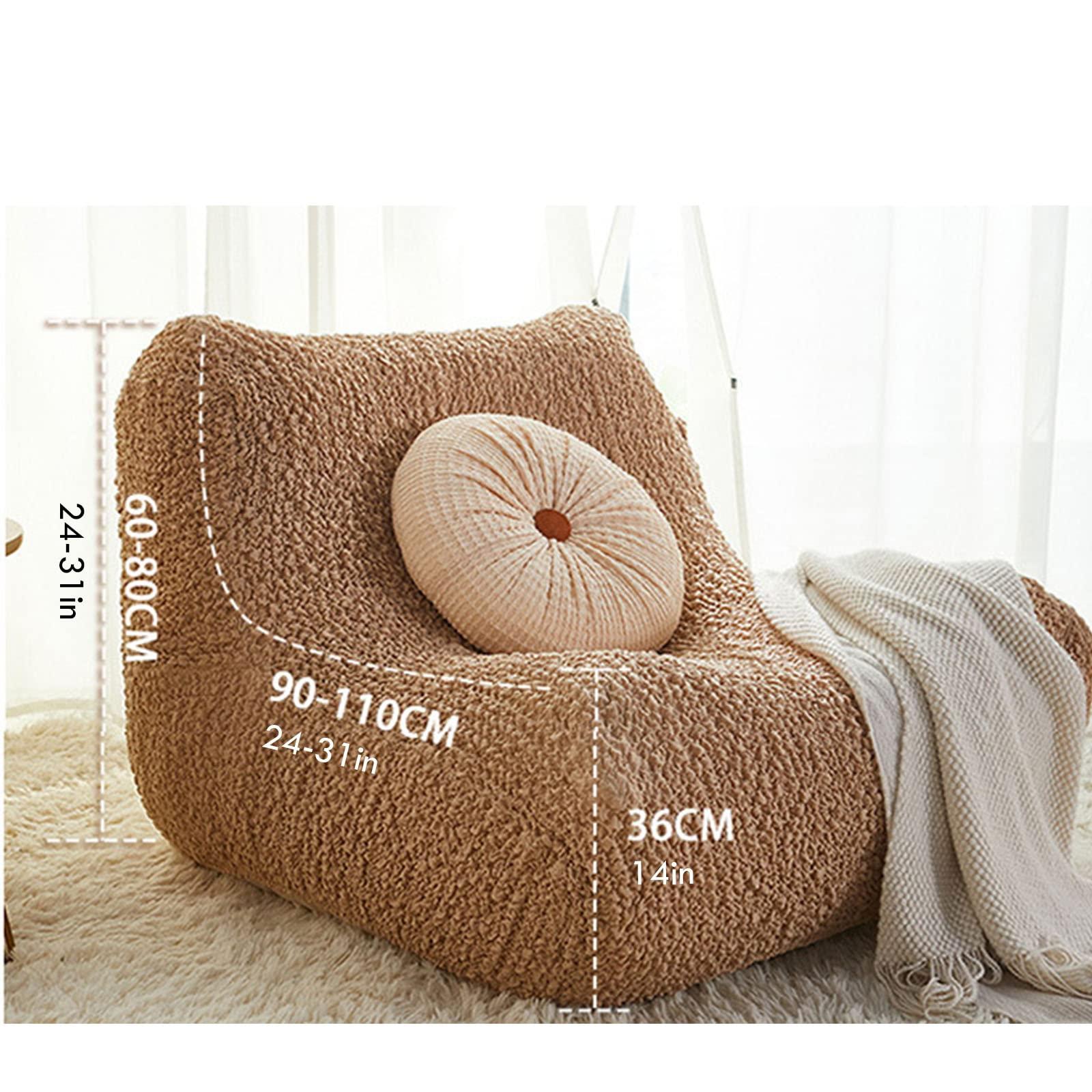CAMZ Fireside Chair Cover, Stretch Armless Lounge Chaise Slipcover Lazy Floor Sofa Furniture Protector Lounge Chair Slipcover Decorative Bean Bag Couch Cover-G||Fireside Chair