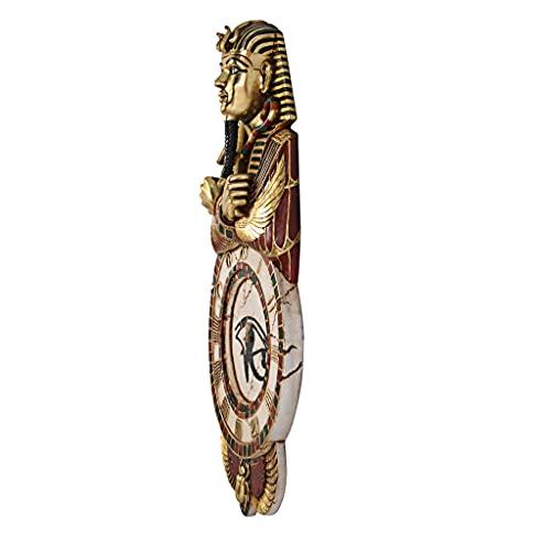 Design Toscano Design Toscano Medinet Habu Egyptian Wall Clock Sculpture, 40 Inch, Gold Leaf