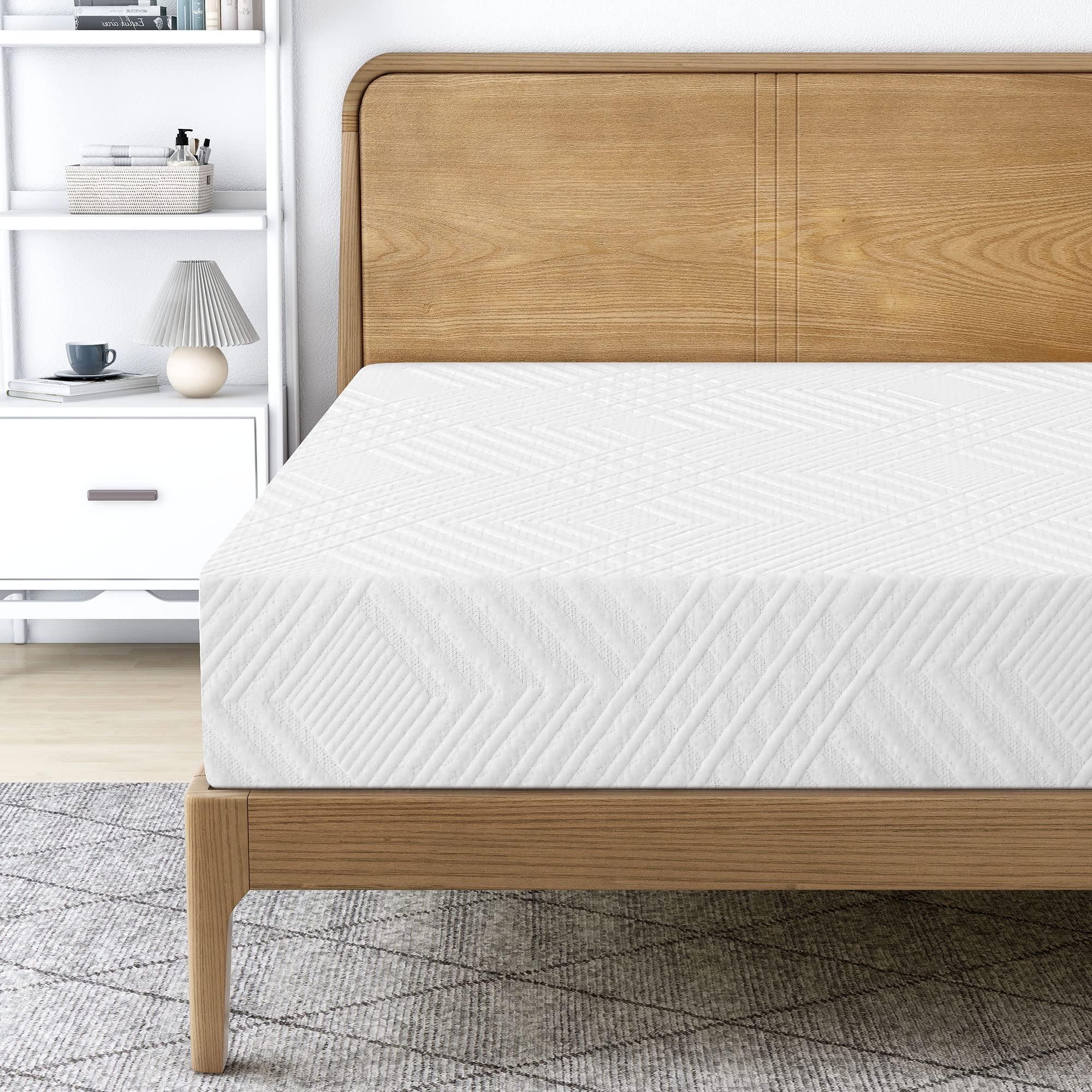 LIFERECORD LIFERECORD 10 inch Full Mattress in a Box, Gel Memory Foam Mattresses Made in USA for Full Bed, Medium Feeling, White