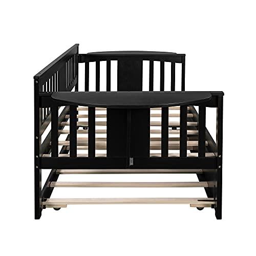 MhaRt Twin Daybed with Drawers, Wood daybed Frame with Storage,Modern and Rustic Casual Twin Daybed (Gray),Modern Style