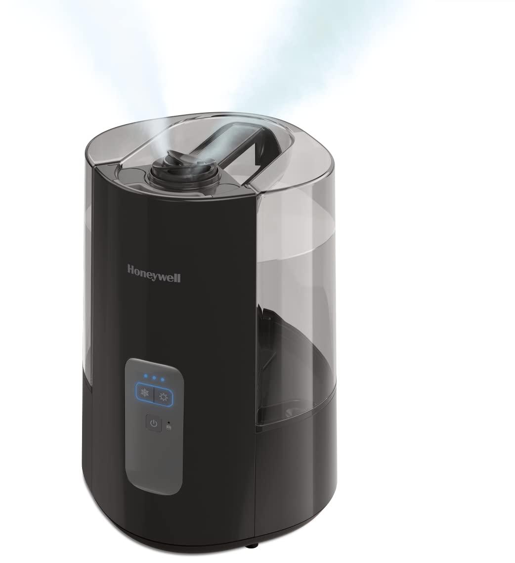 Honeywell Honeywell Dual Comfort Cool + Warm Mist humidifier. Humidifier for Bedroom, Office, Living Room and Home. Provides Temporary Relief from Dry air discomforts - Black, HWC775B