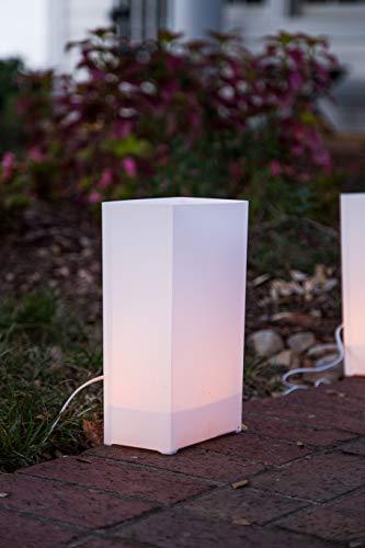 Elf Logic Elf Logic - Set of 10 Electric Luminary Bags (Incandescent Lights) - Plug in and Weatherproof Vellum Luminary Pathway Lighting - Reusable Luminary Bags - Perfect Outdoor Luminary Lights