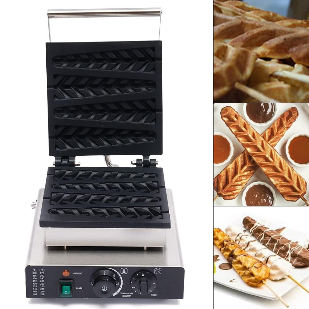 Hteedy Hteedy Stick Waffle Maker, Nonstick Electric Waffle Maker Machine Electronic Waffle Maker Commercial Electric Lolly Waffle Stick Baker Machine for Restaurant