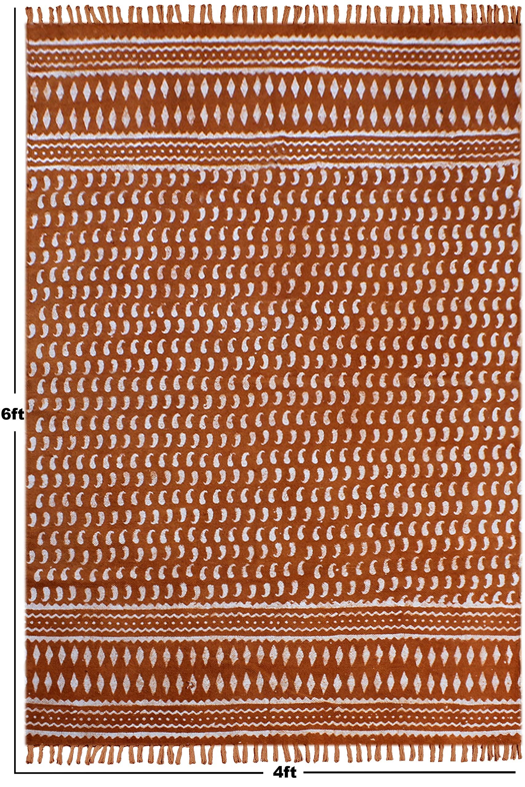 CASAVANI Kilim Rug 12x15 Area Rug Red & Beige Cotton Dhurrie Geometric Thick 0.19 inches Stone Easy Washable Rug Hand Wash Cotton Carpet Flatweave Rug Indoor Outdoor Rugs for Living Room, Bedroom