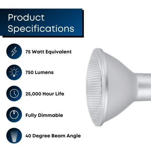 Feit Electric Feit Electric LED PAR30L Bulbs, 75W Equivalent, Dimmable, 3000K Bright White, 750 Lumens, 22 Year Lifetime, E26 Base, PAR30 Flood Lights, Spotlight Bulb,Weatherproof, 2 Pack, PAR30LDM/930CA/2