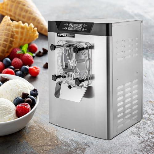 VEVOR VEVOR Commercial Ice Cream Machine 1400W 20/5.3 Gph Hard Serve Ice Cream Maker with LED Display Screen Auto Shut-Off Timer One Flavors Perfect for Restaurants Snack bar Supermarkets