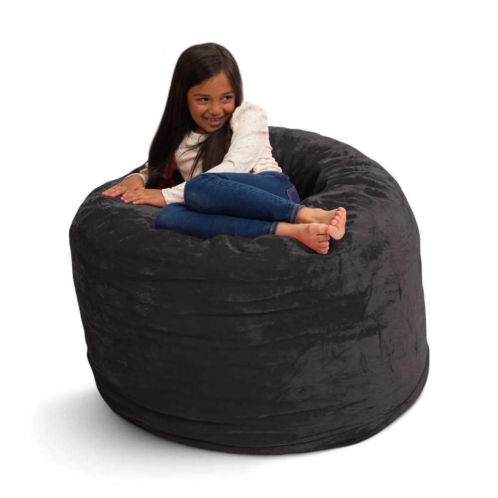 ULTIMATE SACK ULTIMATE SACK 3ft Bean Bag Chair, Oversize Bean Bag Chair for Adults, Comfy Chair Bean Bag Couch Lounge Sofa Loveseat Furniture | Charcoal Fur