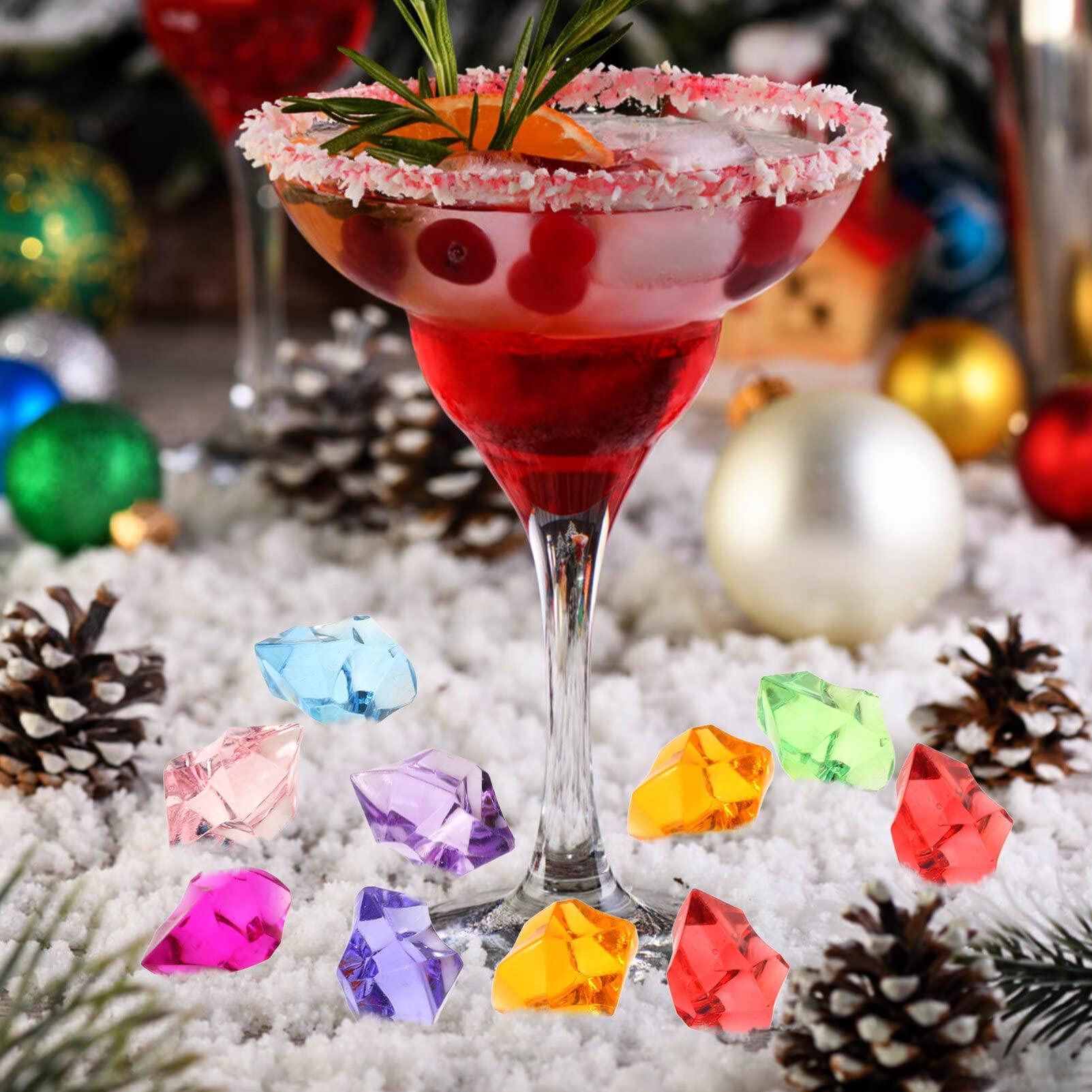 Didiseaon Didiseaon 1 Pack Plastic Ice Cubes Ice Cube Prop Fake Crushed Ice Rocks Clear False Ice Square Party Table Scatters Clear Vases for Flowers Faux Stone Ice Cubes Decor Banquet Table Irregular