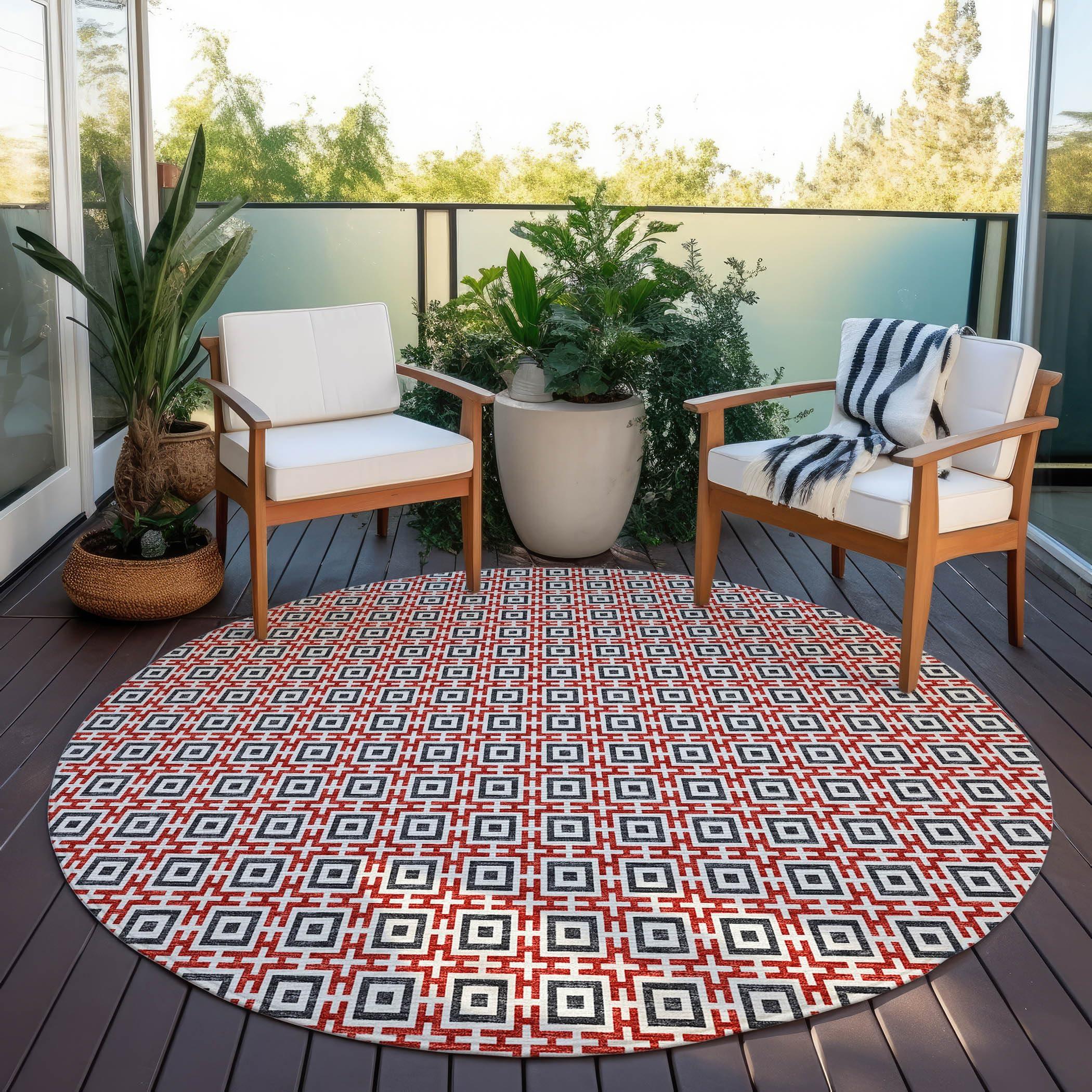 Dalyn Rugs Dalyn Rugs Marlo MO1 Red 10' x 10' Indoor Outdoor Area Rug, Easy Clean, Machine Washable, Non Shedding, Bedroom, Living Room, Dining Room, Kitchen, Patio Rug