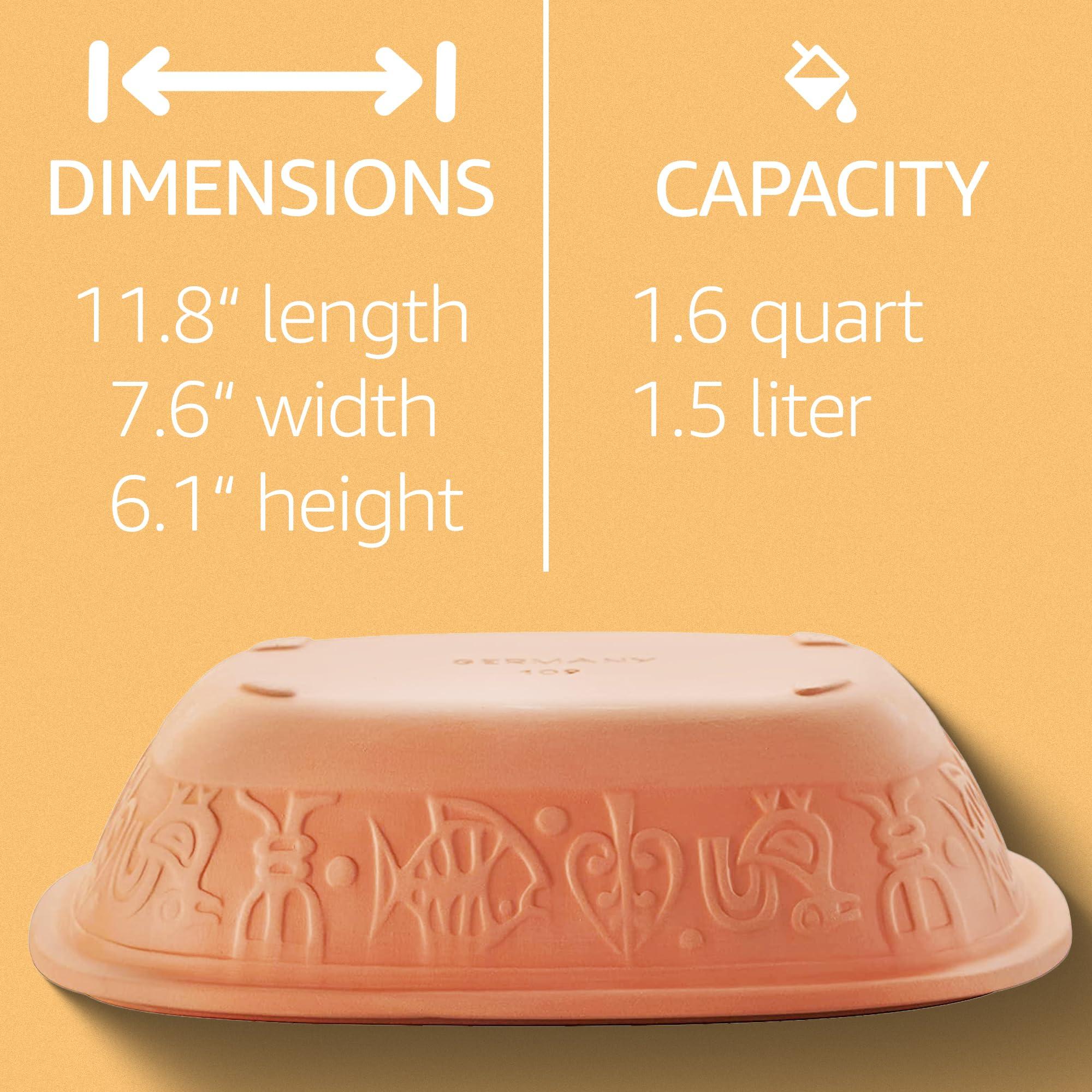 Römertopf Rmertopf 10905 Clay Roaster | Non-Stick Dutch Oven | Healthy Clay Pot Cooking | Clay Baker | Versatile Cooking Vessel - 1.6 Quarts (1.5 Liters) for up to 2 people