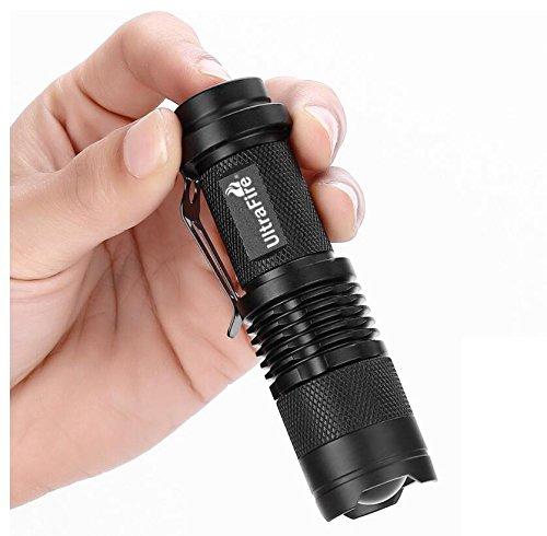 ULTRAFIRE ULTRAFIRE 3 Pack Mini Flashlights Focus Adjustable SK68 Single Mode Tactical LED Flashlight, Ultra Bright 300 Lumens Torch