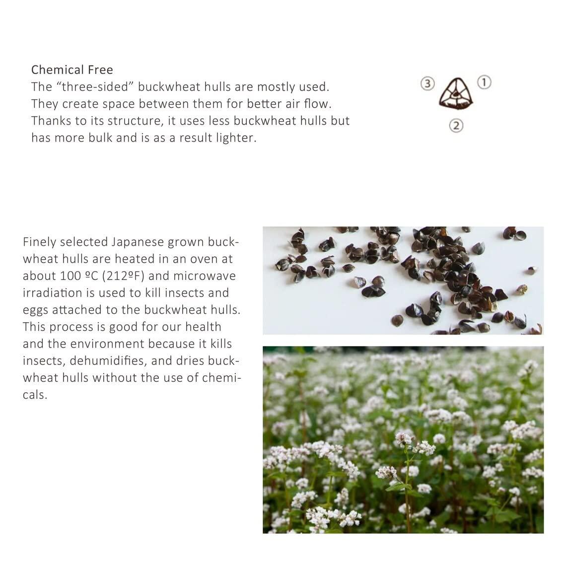 HomeLoft Basics Futon Tokyo Gift Set of A Japanese Buckwheat Pillow and Two Organic Covers in Azuma Bag (Pillow size Small : 19.6 x 13.7 (50cm x 35cm))