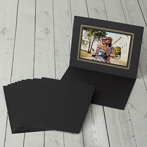 Neil Enterprises Inc. Neil Enterprises Inc. Classic Black w/Gold Trim 7\" x 5\" Photo Folder - Pack of 100